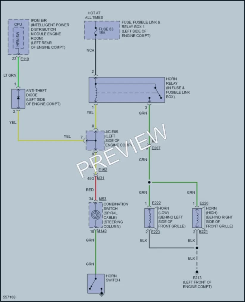 2017 Nissan Pathfinder Horn wiring diagram preview