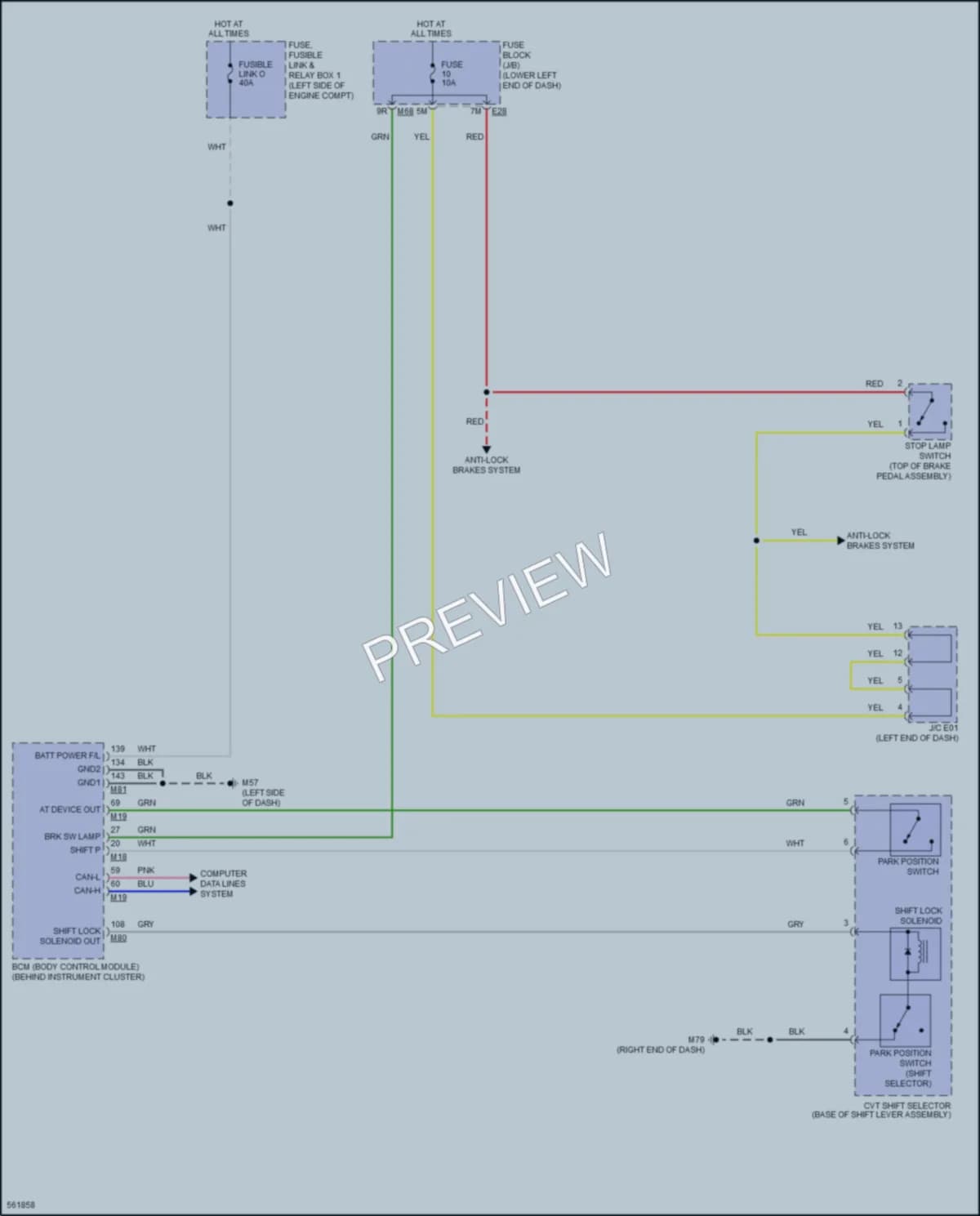 2017 Nissan Pathfinder Shift Interlock wiring diagram preview