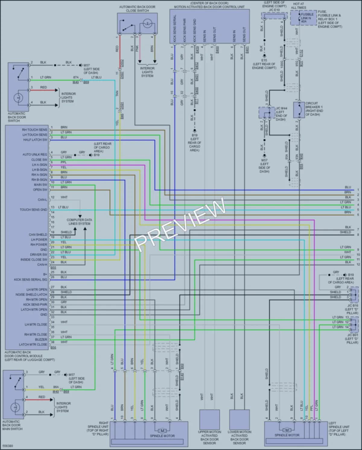 2017 Nissan Pathfinder Trunk Tailgate Fuel Door wiring diagram preview