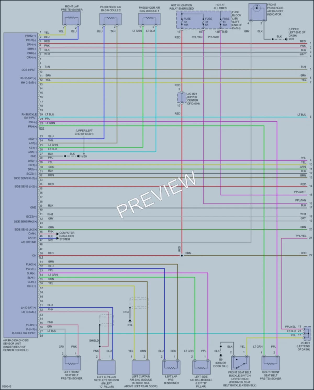 2017 Nissan Qashqai Supplemental Restraints wiring diagram preview