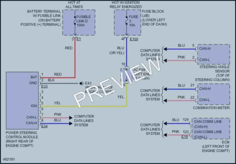 2017 Nissan Quest Electronic Power Steering wiring diagram preview