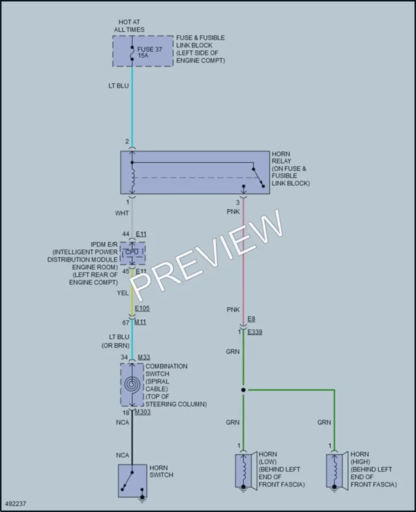 2017 Nissan Quest Horn wiring diagram preview