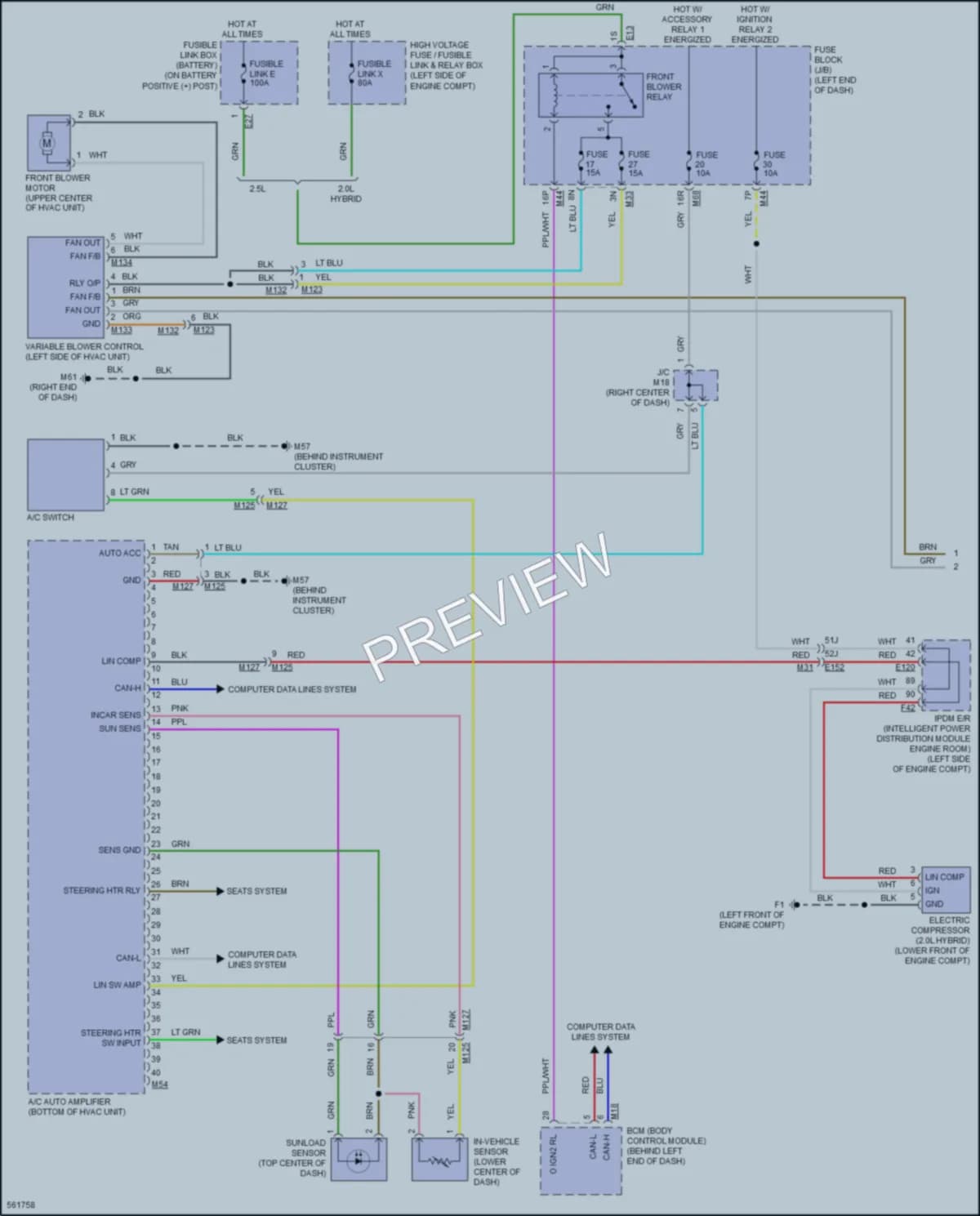 2017 Nissan Rogue Air Conditioning wiring diagram preview