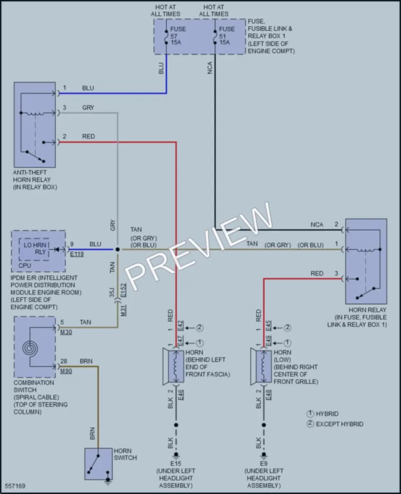 2017 Nissan Rogue Horn wiring diagram preview