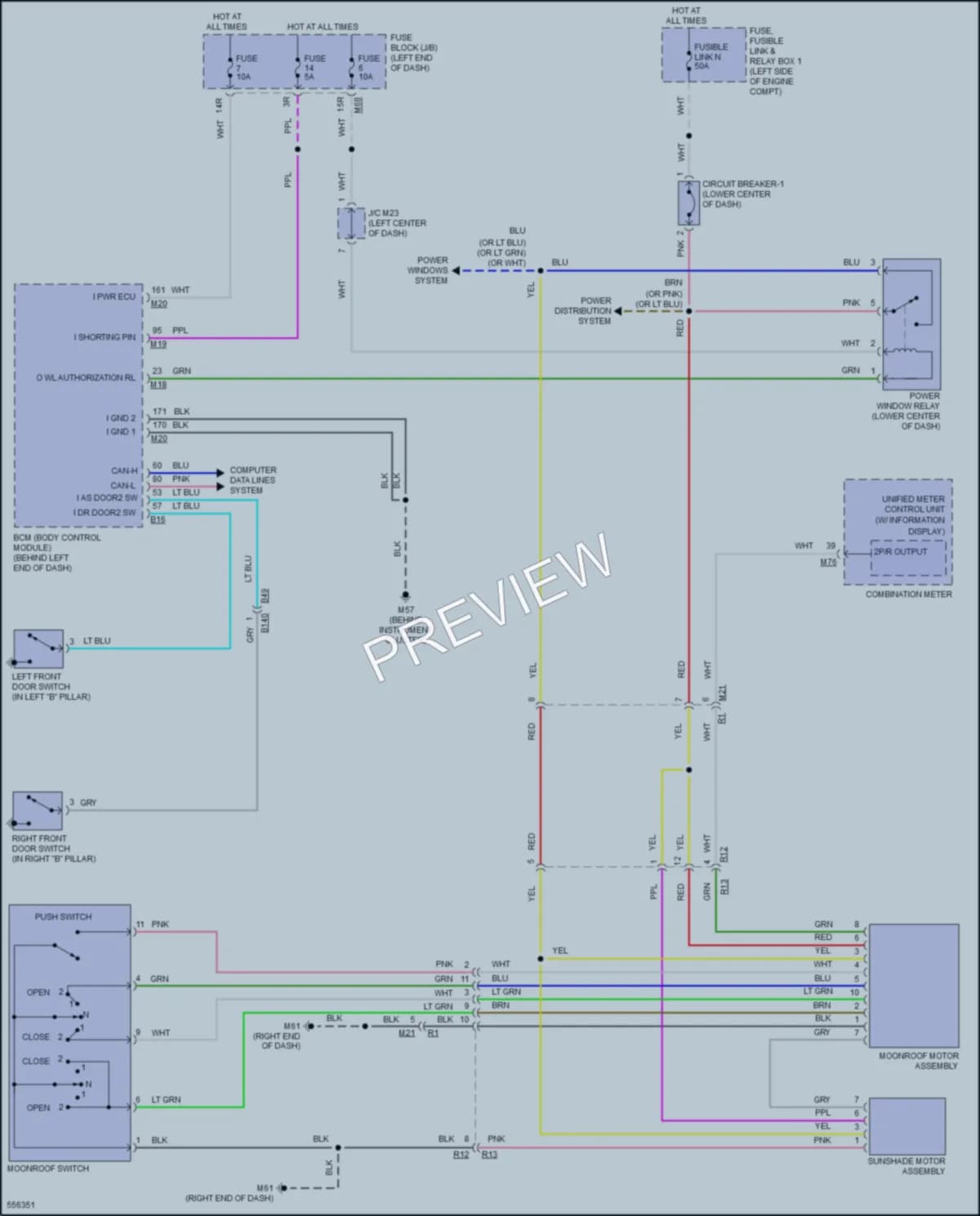 2017 Nissan Rogue Power Top Sunroof wiring diagram preview