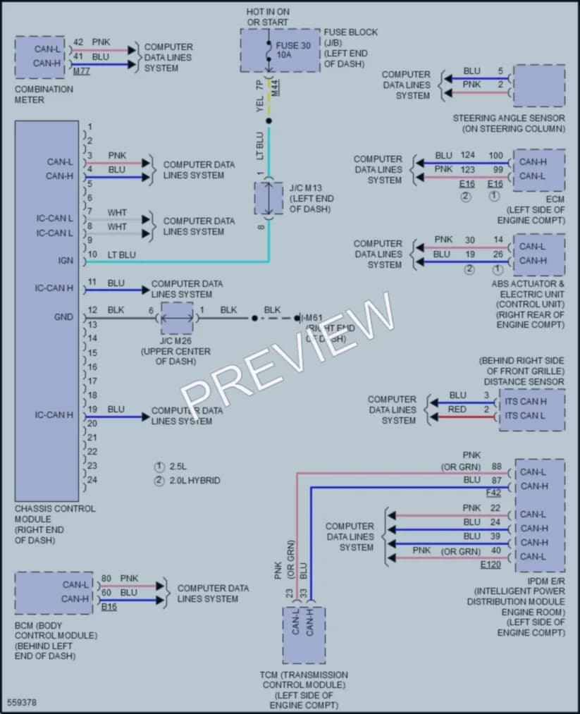 2017 Nissan RogueHybrid Electronic Suspension wiring diagram preview