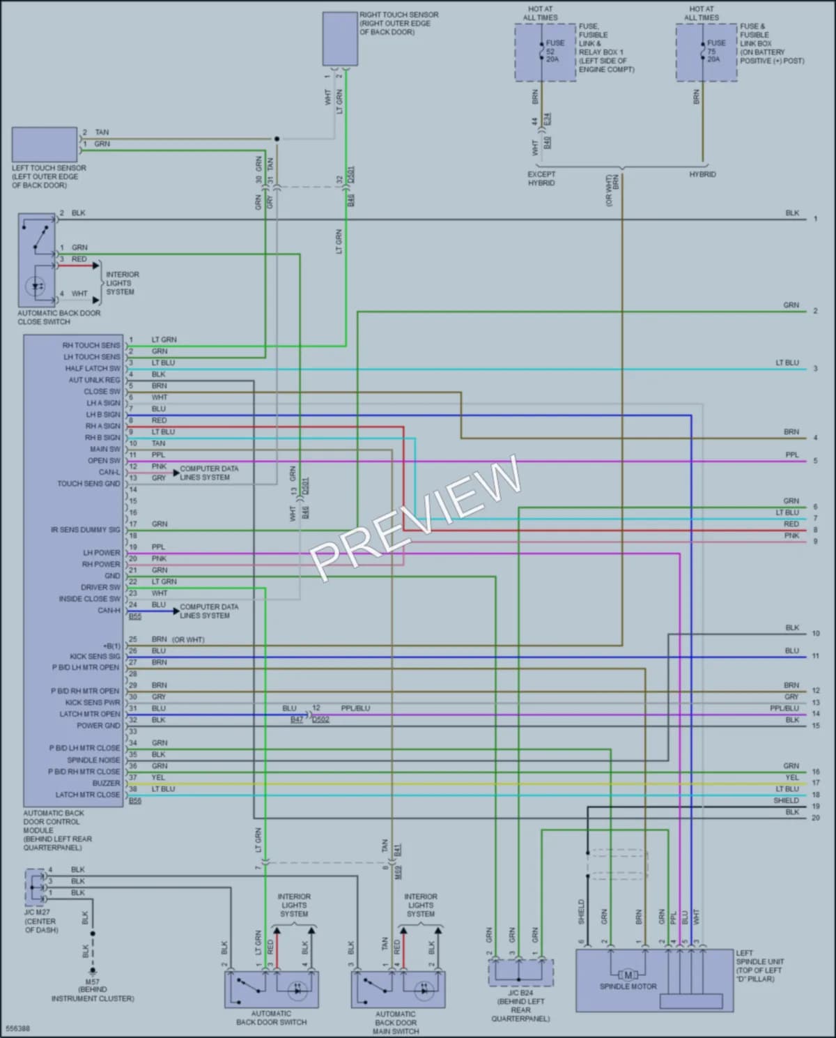 2017 Nissan RogueHybrid Trunk Tailgate Fuel Door wiring diagram preview