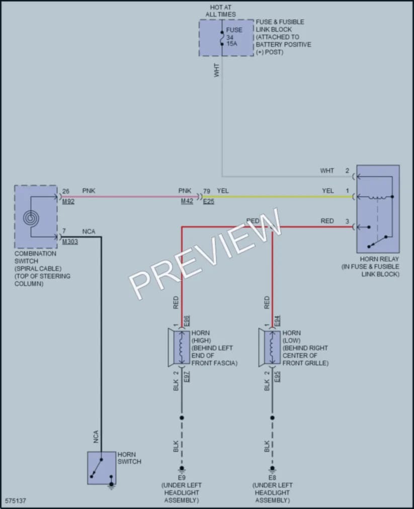 2017 Nissan RogueSport Horn wiring diagram preview