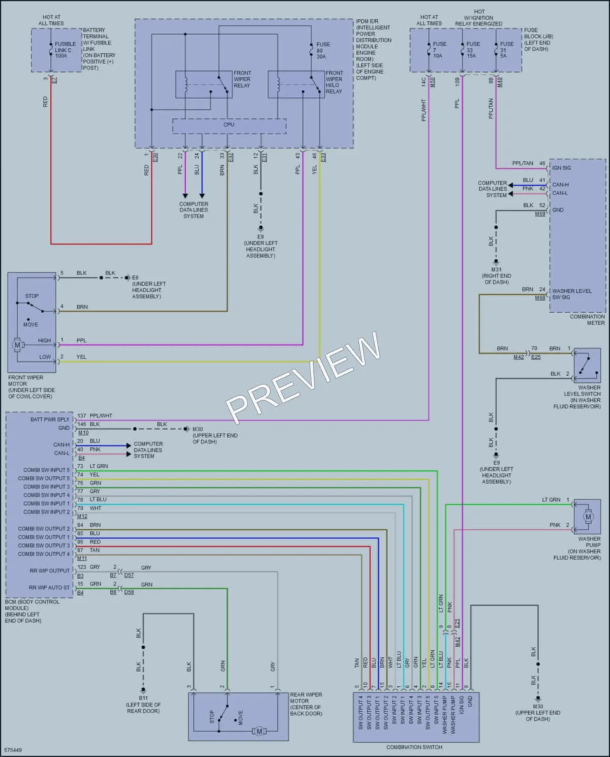 2017 Nissan RogueSport Wiper Washer wiring diagram preview