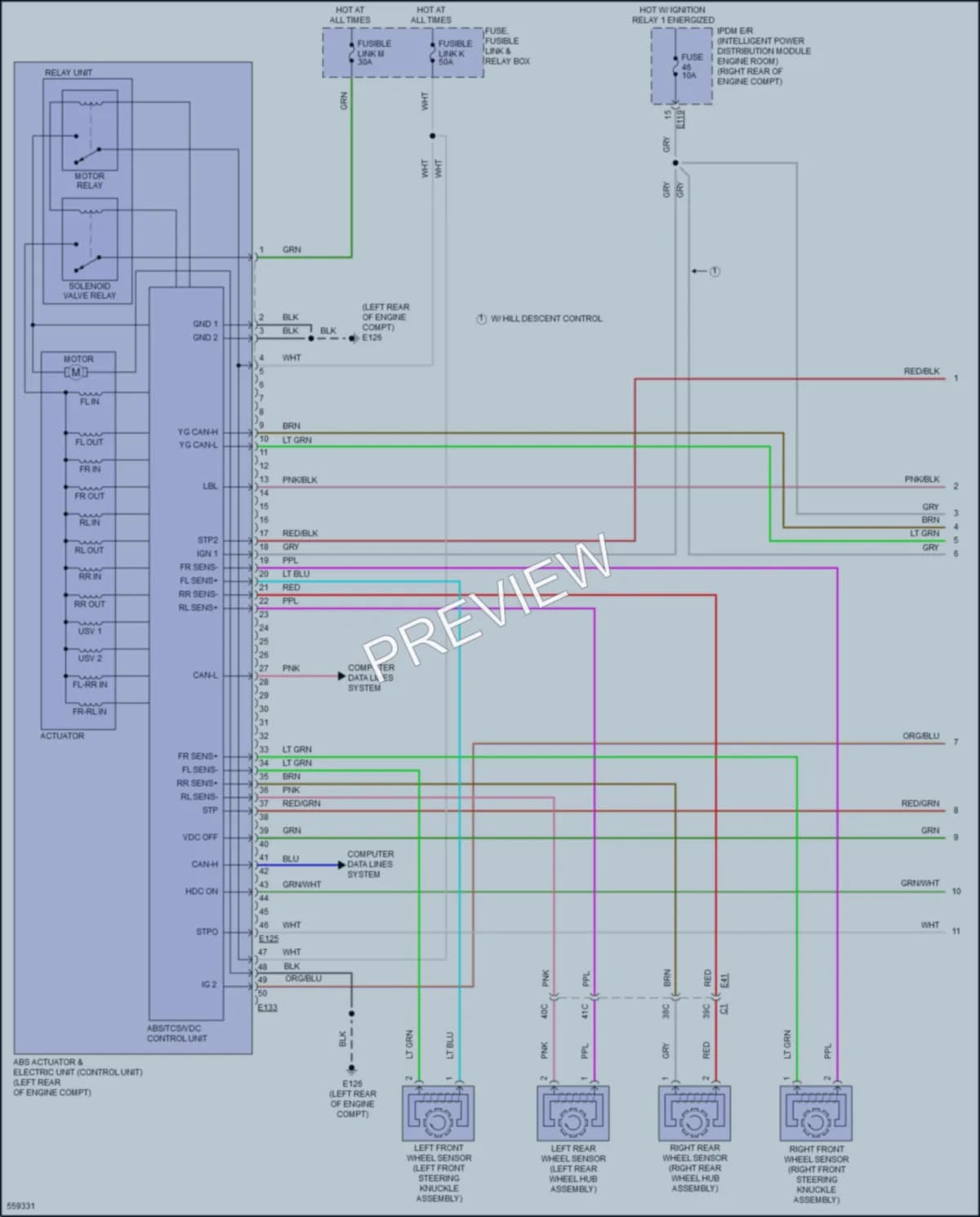 2017 Nissan Titan Anti Lock Brakes wiring diagram preview