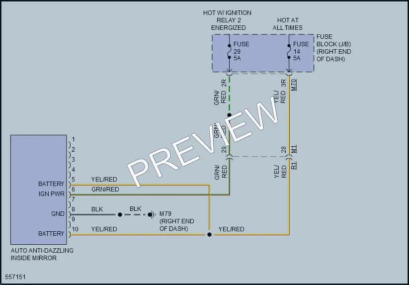 2017 Nissan Titan Power Mirrors wiring diagram preview