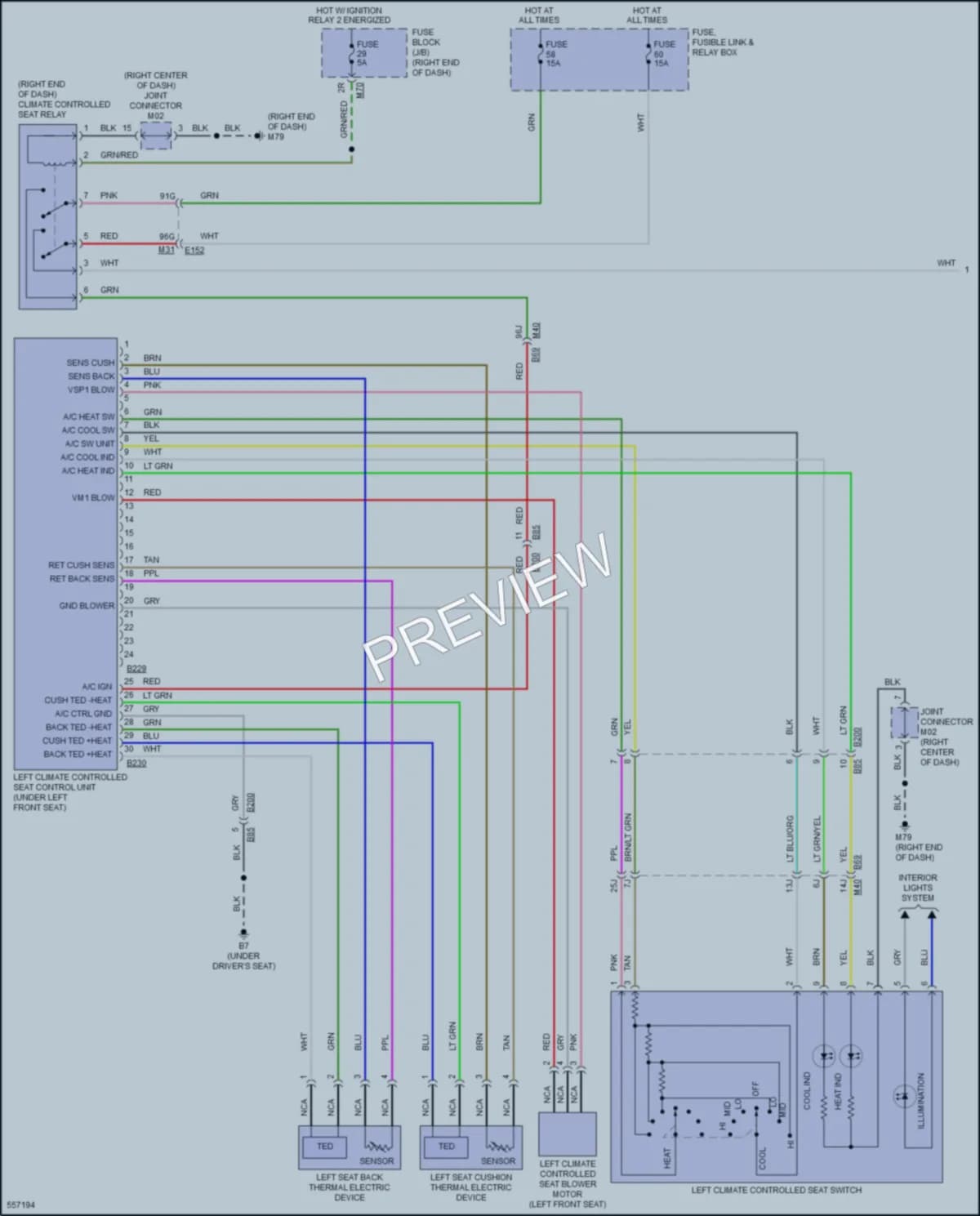 2017 Nissan Titan Power Seats wiring diagram preview