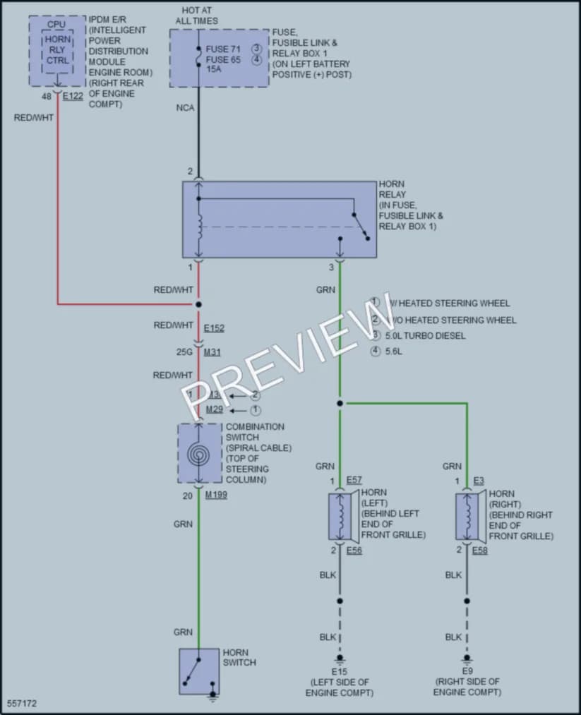 2017 Nissan TitanXD Horn wiring diagram preview