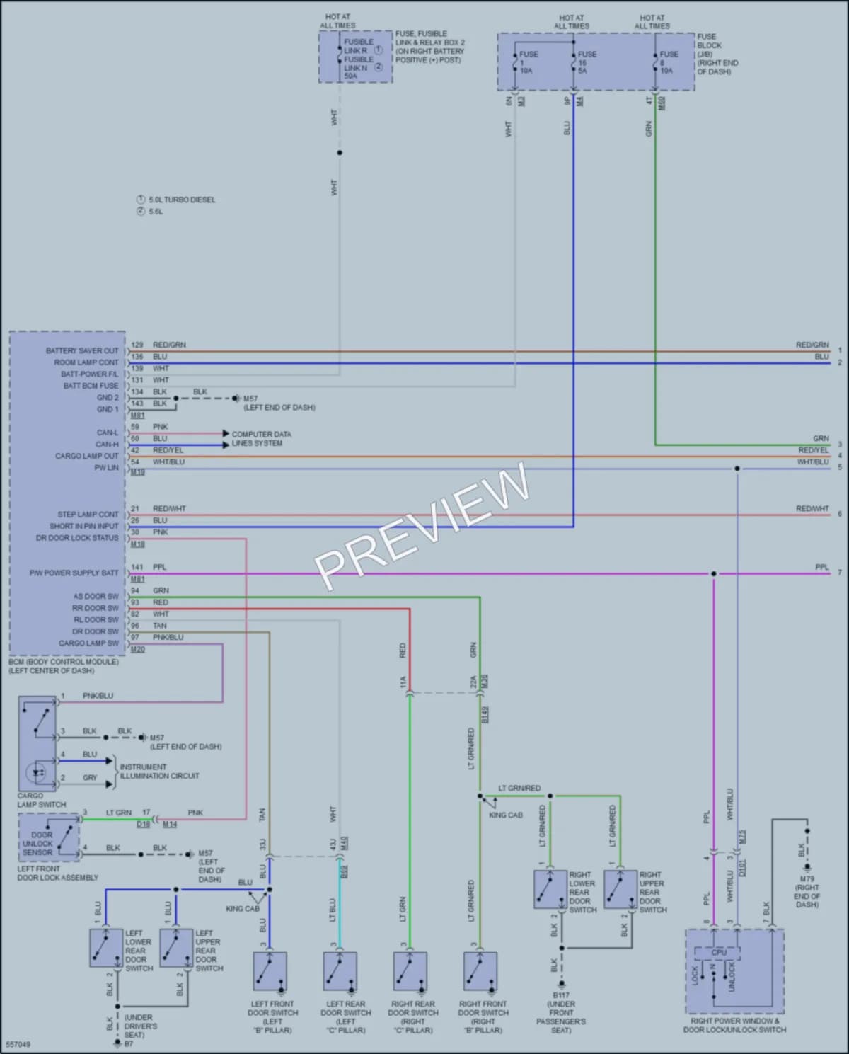 2017 Nissan TitanXD Interior Lights wiring diagram preview