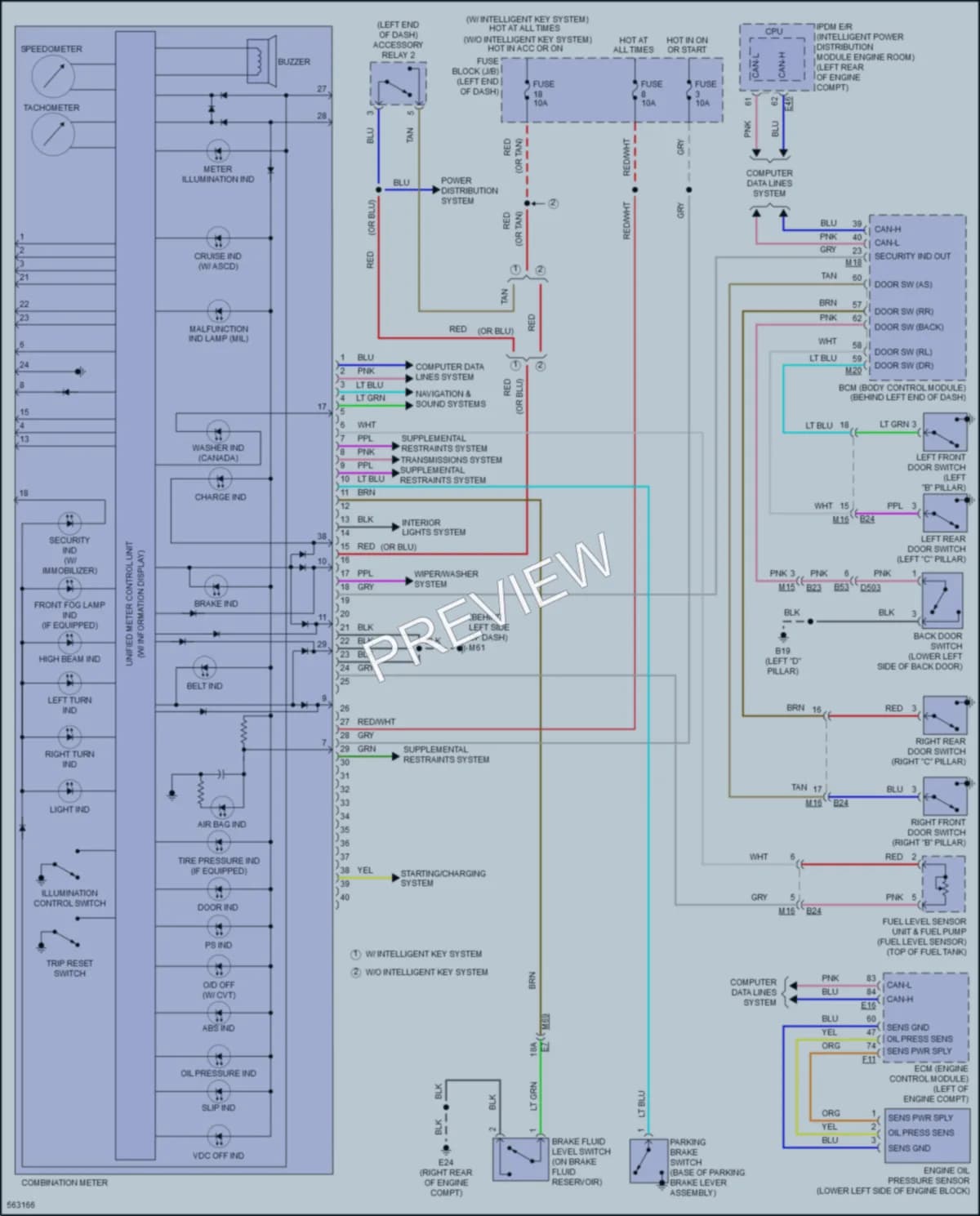 2017 Nissan VersaNote Instrument Cluster wiring diagram preview