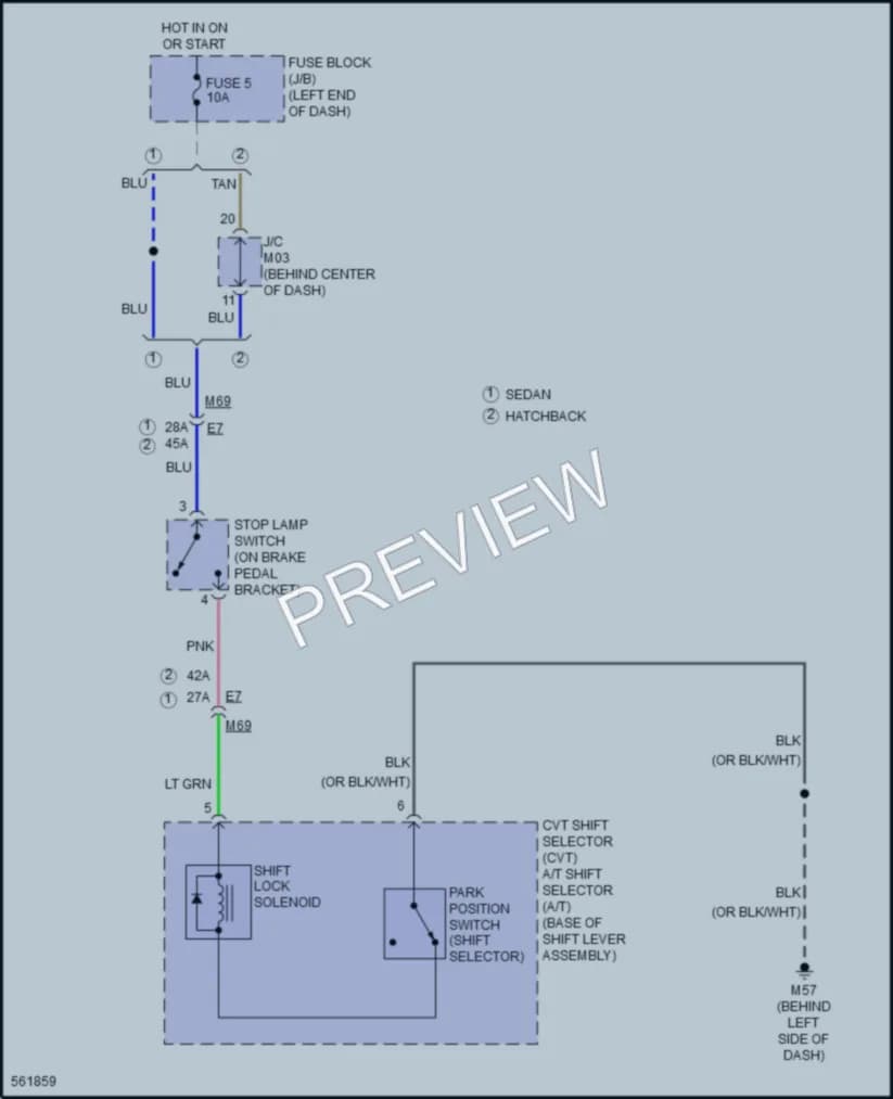 2017 Nissan VersaNote Shift Interlock wiring diagram preview