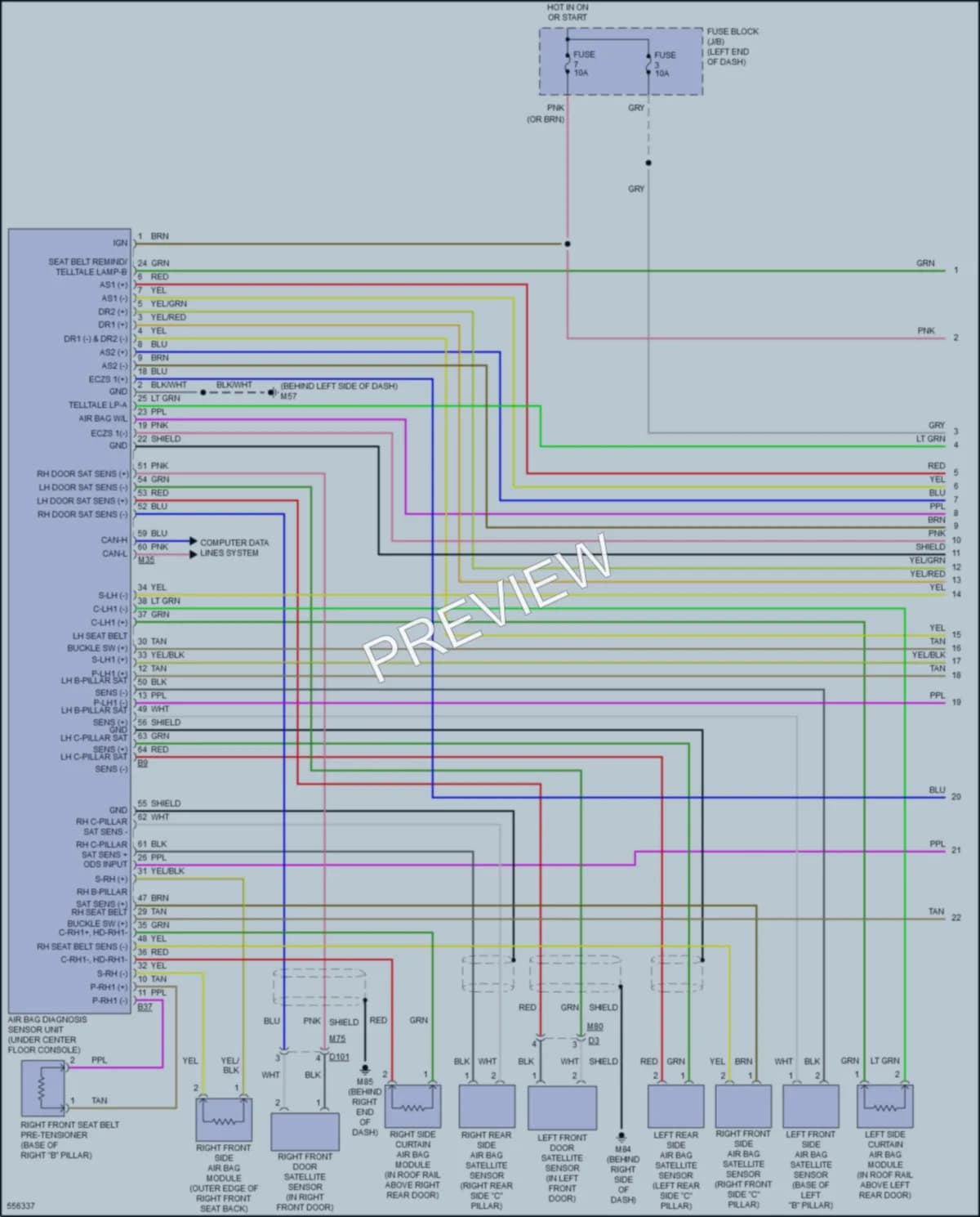 2017 Nissan VersaNote Supplemental Restraints wiring diagram preview