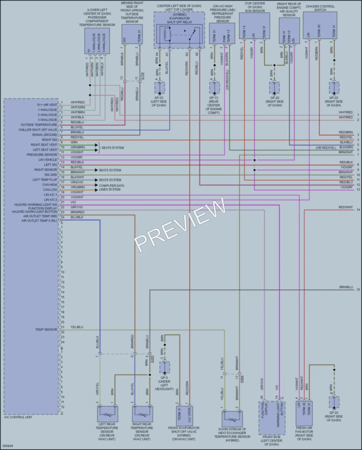 2017 Porsche CayenneHybrid Air Conditioning wiring diagram preview