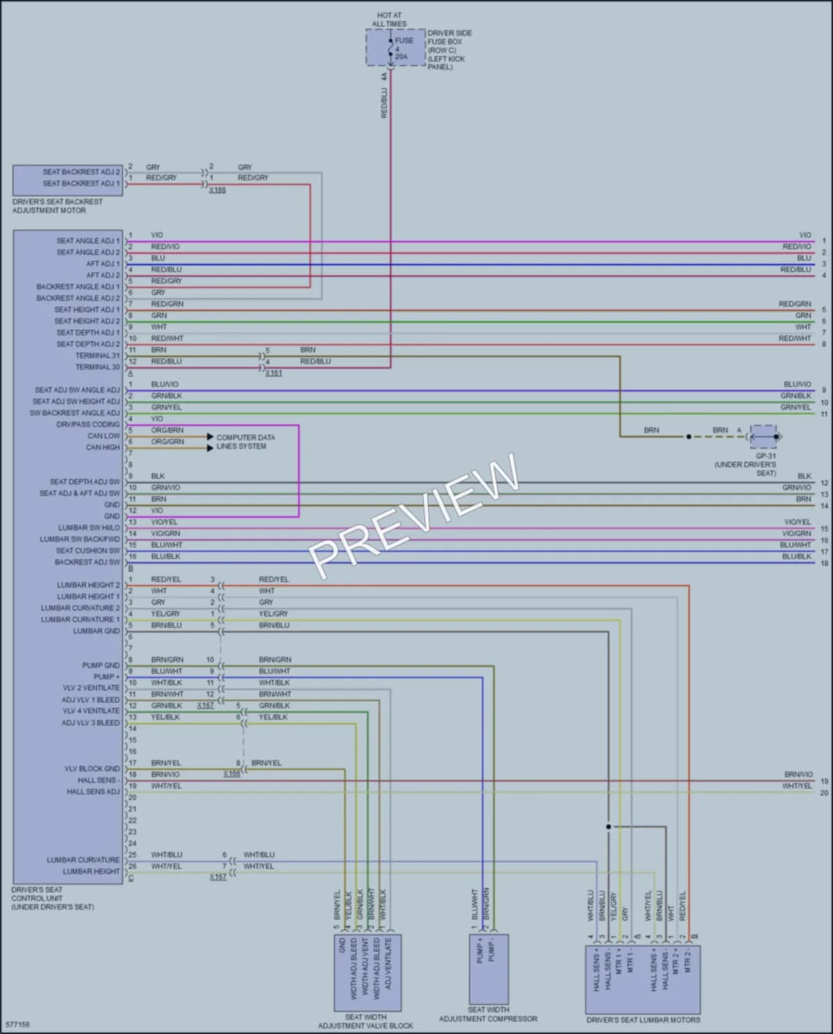2017 Porsche Macan Memory Systems wiring diagram preview