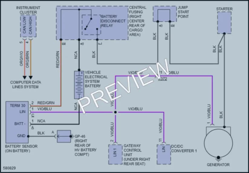 2017 Porsche Macan Starting Charging wiring diagram preview