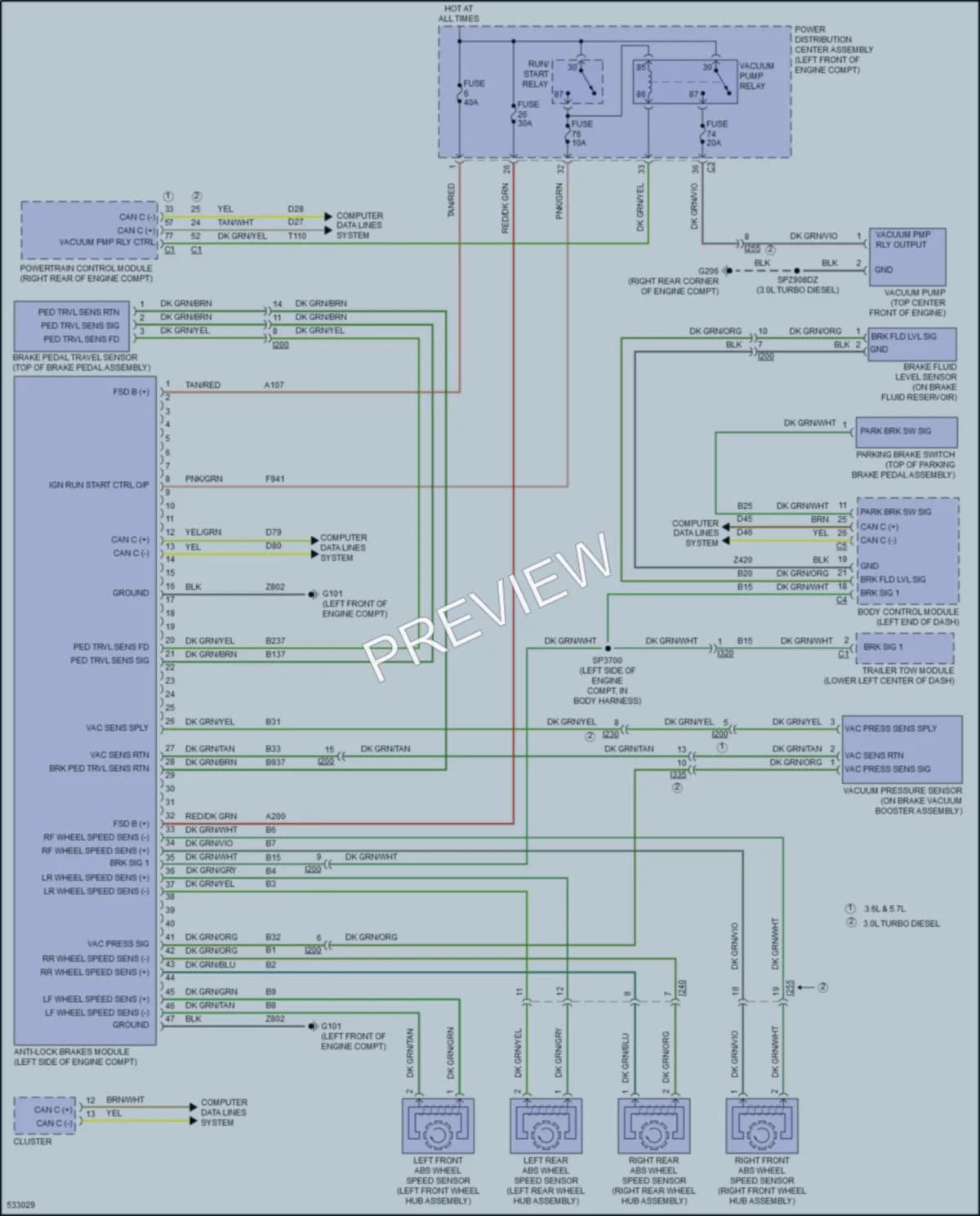 2017 Ram 1500Pickup Anti Lock Brakes wiring diagram preview