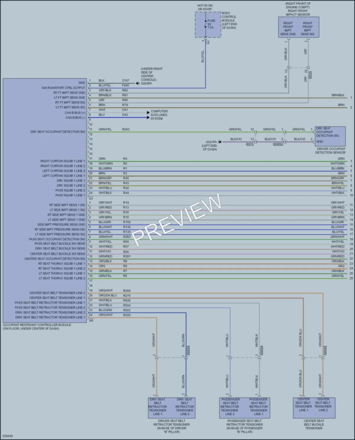 2017 Ram 1500ProMaster Supplemental Restraints wiring diagram preview