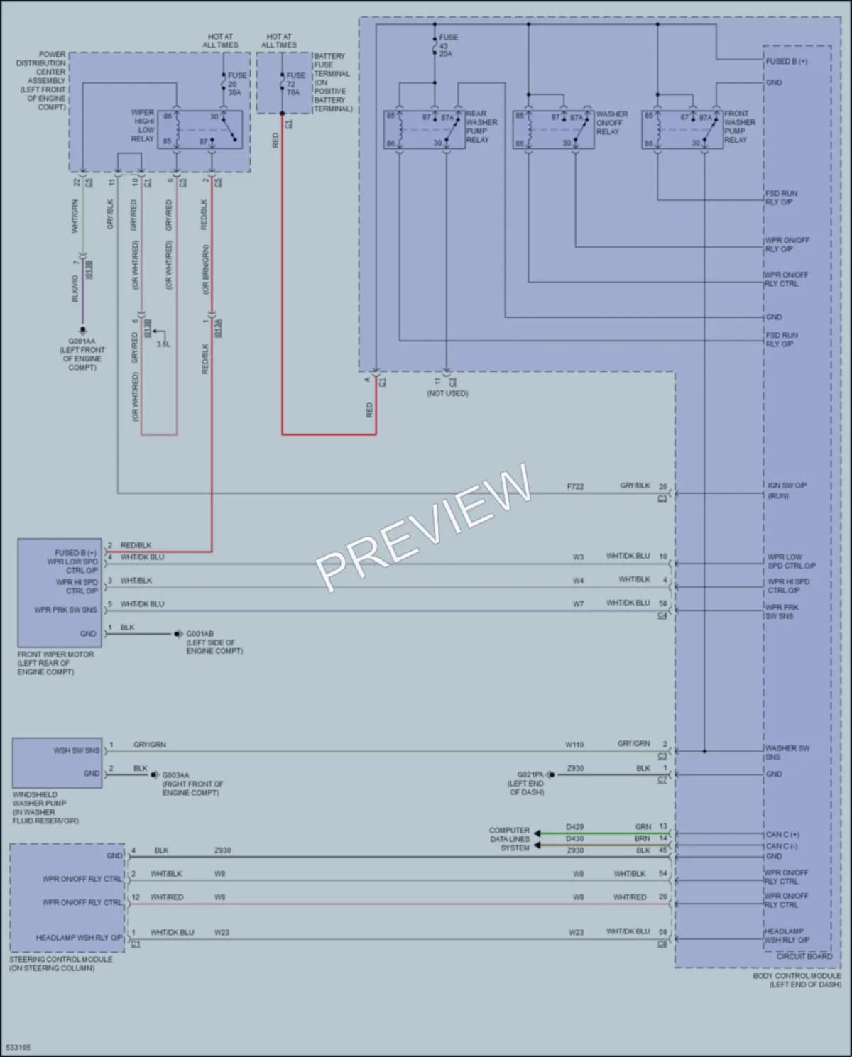 2017 Ram 1500ProMaster Wiper Washer wiring diagram preview