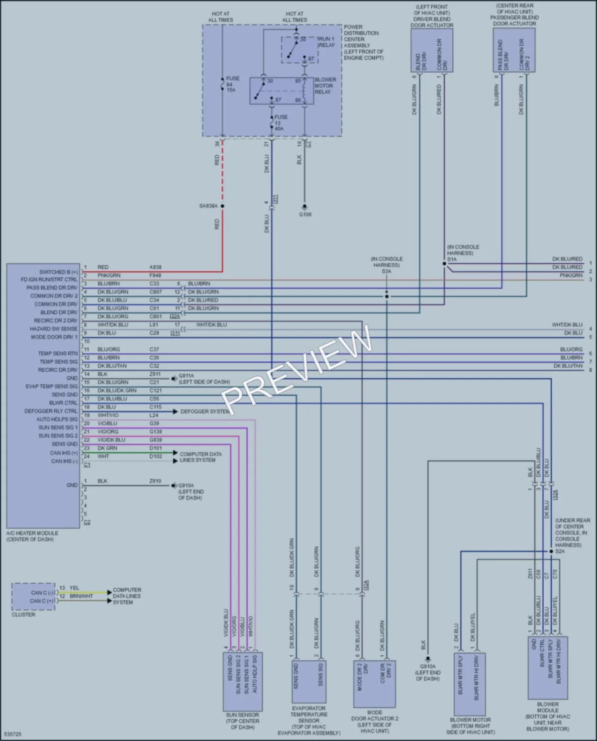 2017 Ram 2500Pickup Air Conditioning wiring diagram preview