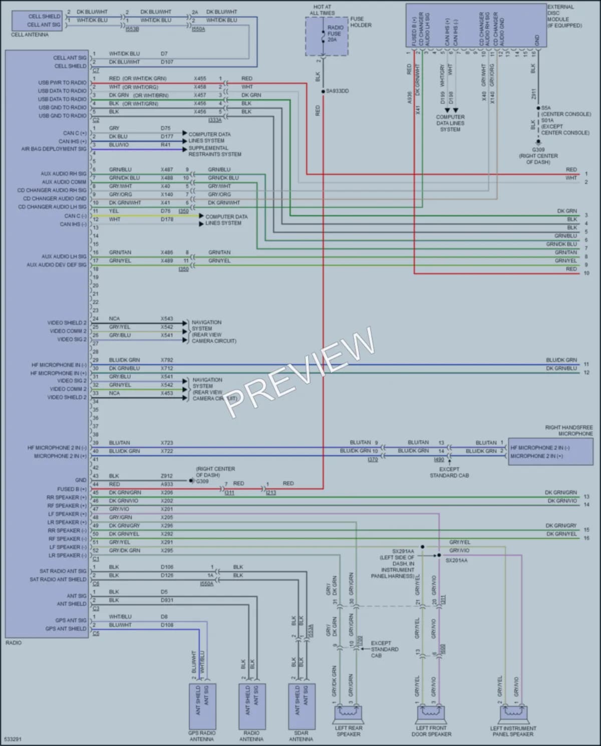 2017 Ram 2500Pickup Navigation wiring diagram preview