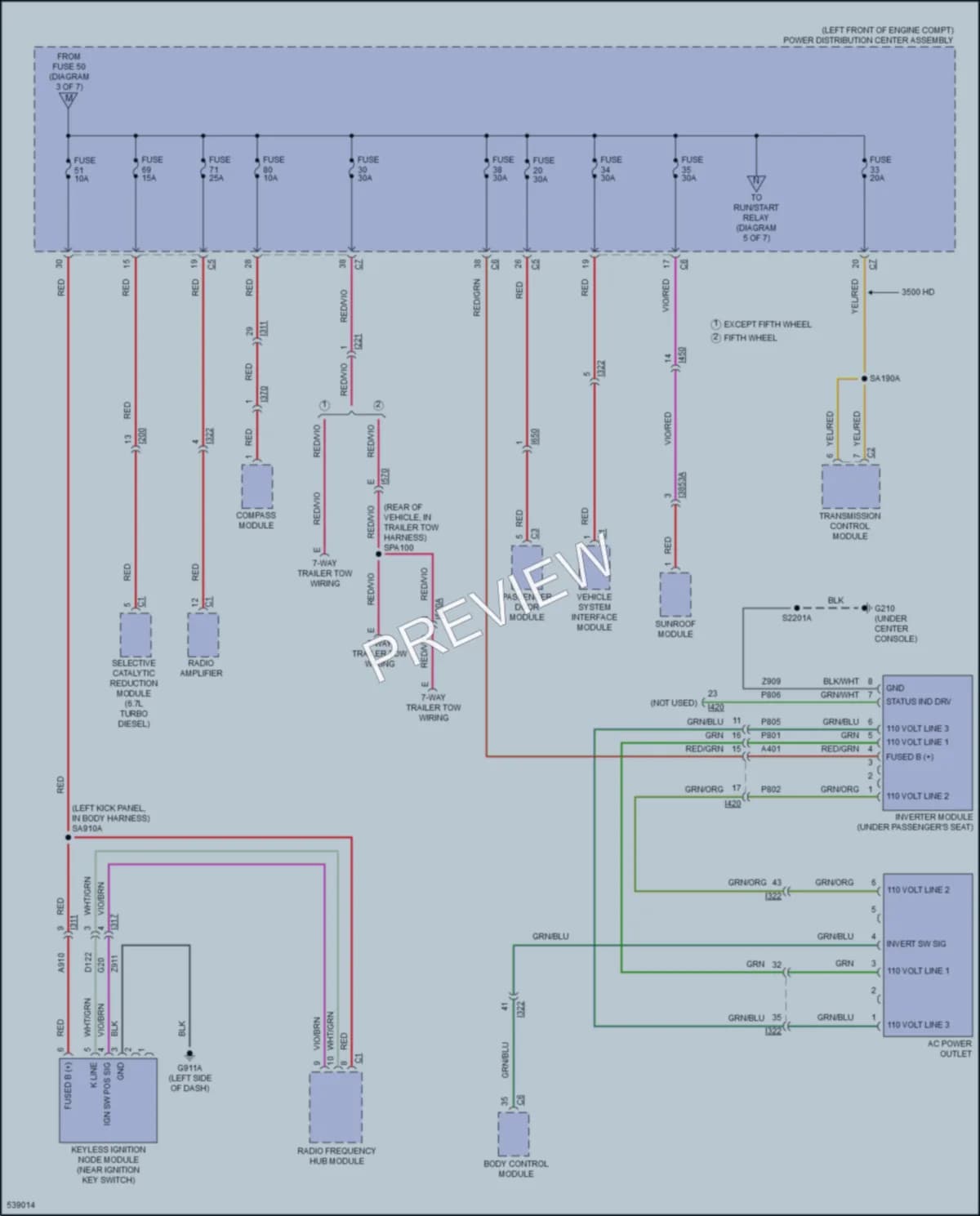 2017 Ram 2500Pickup Power Distribution wiring diagram preview