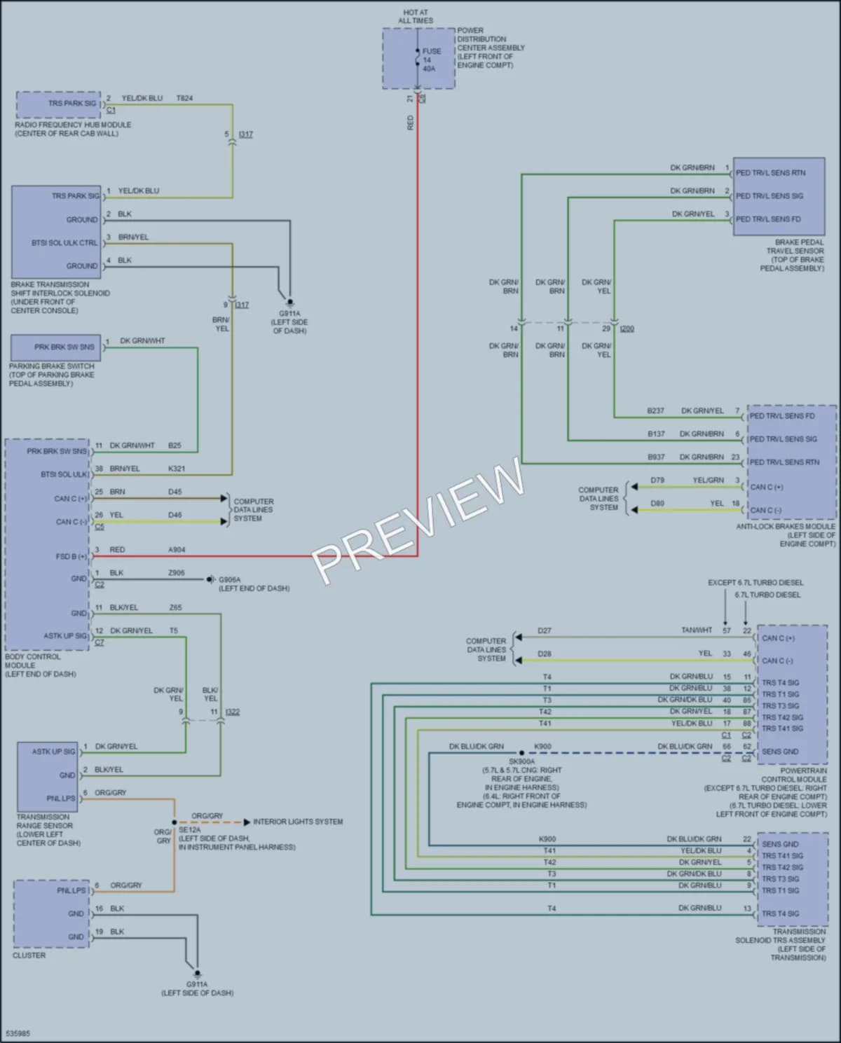 2017 Ram 2500Pickup Shift Interlock wiring diagram preview