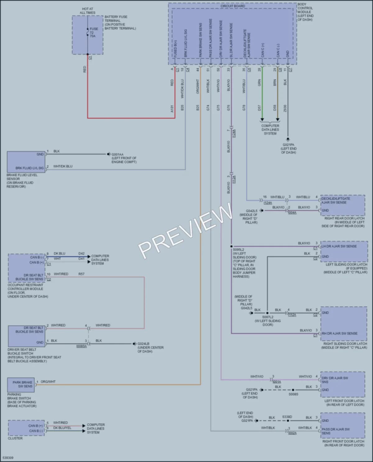 2017 Ram 2500ProMaster Warning Systems wiring diagram preview