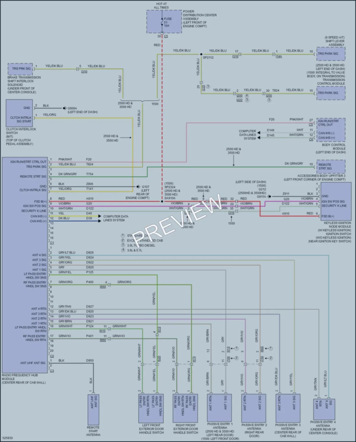 2017 Ram 3500Pickup Anti Theft wiring diagram preview