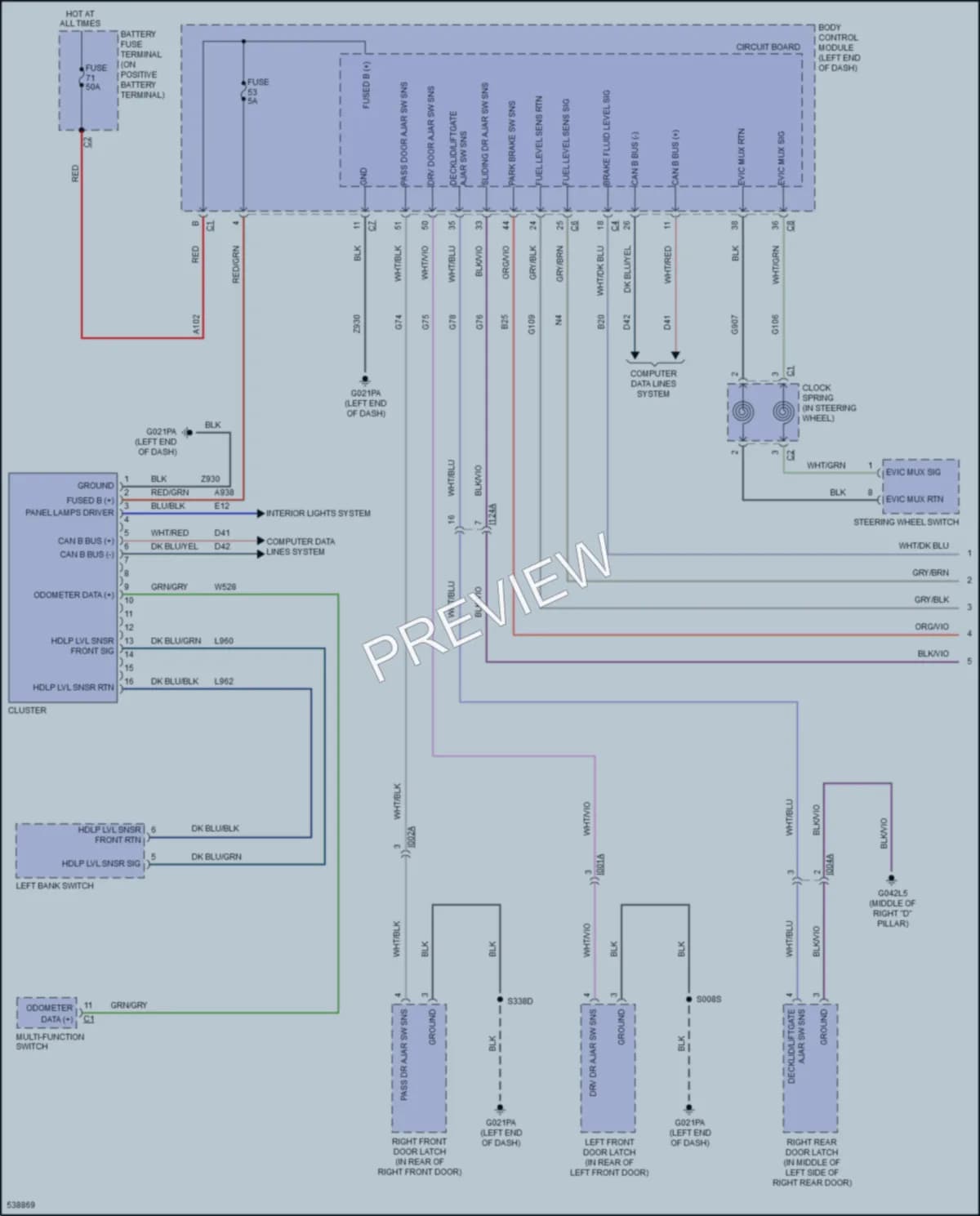 2017 Ram 3500ProMaster Instrument Cluster wiring diagram preview