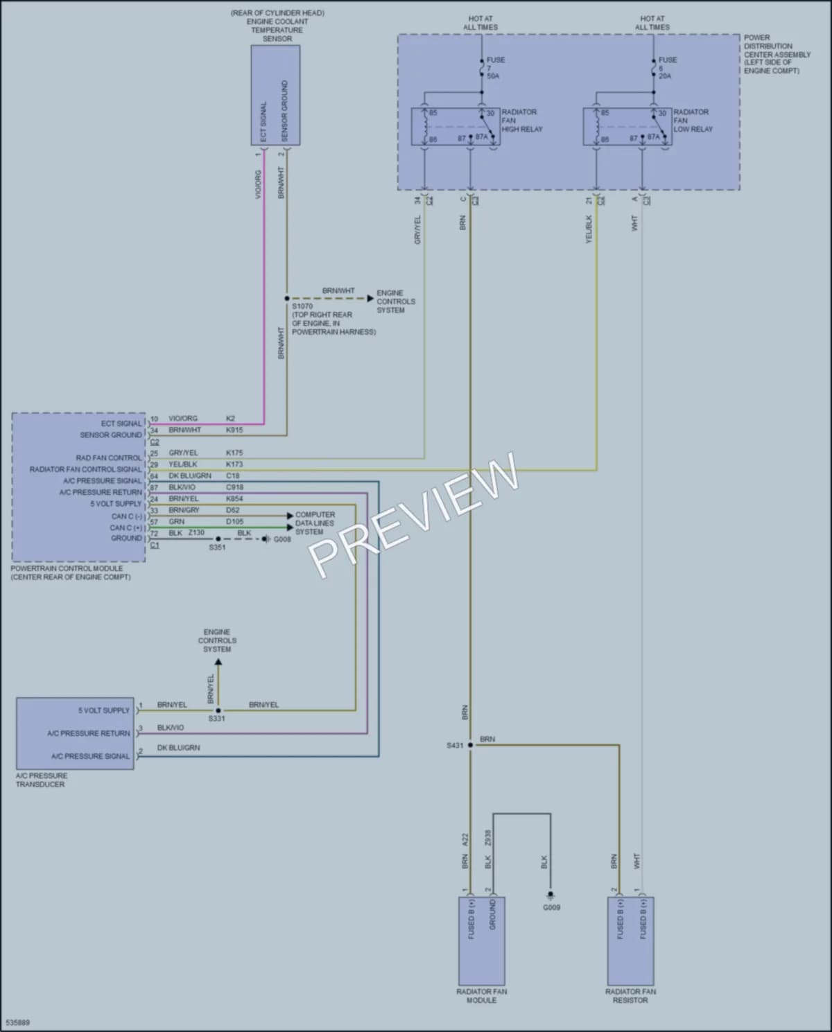 2017 Ram ProMasterCity Cooling Fan wiring diagram preview
