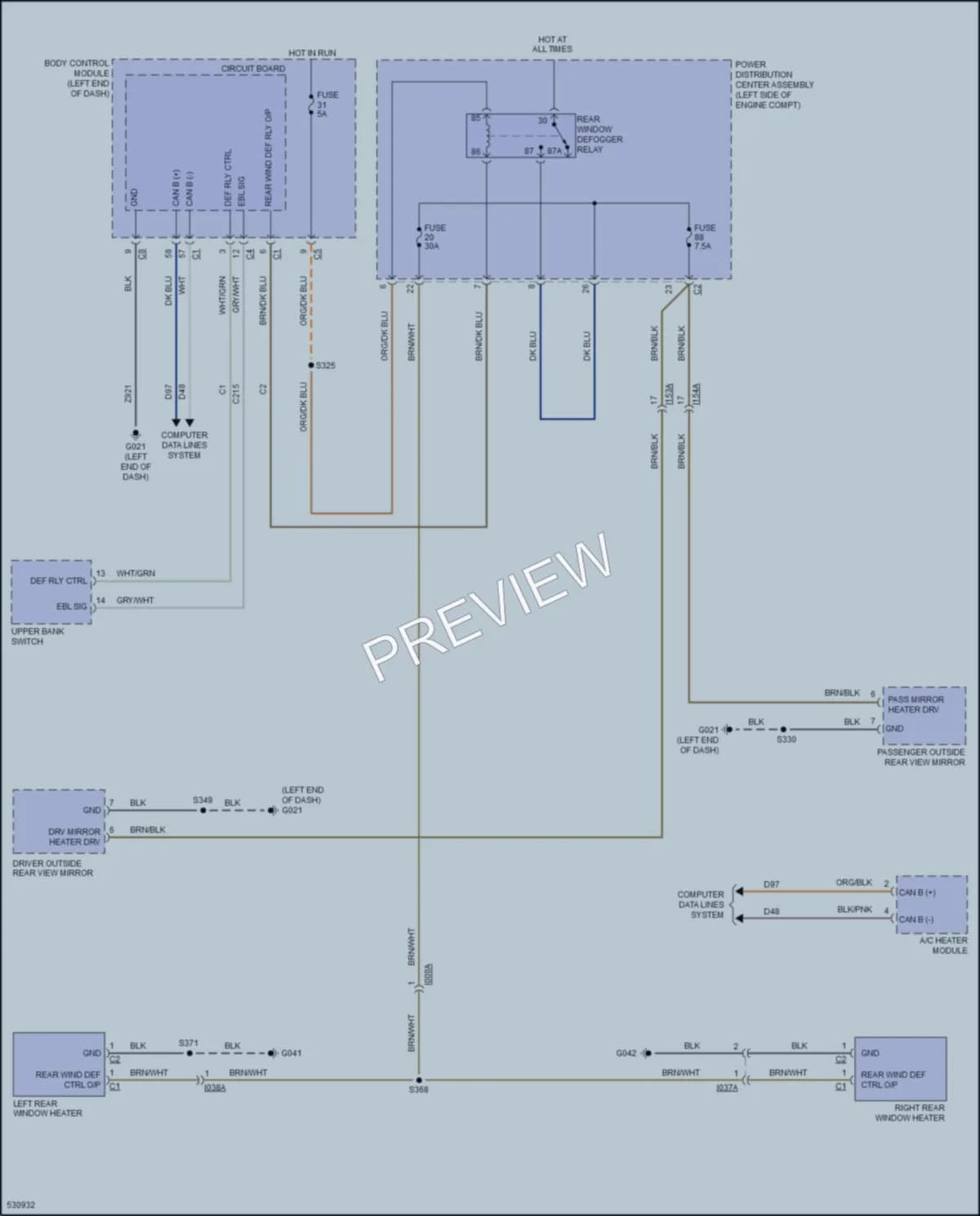 2017 Ram ProMasterCity Defoggers wiring diagram preview