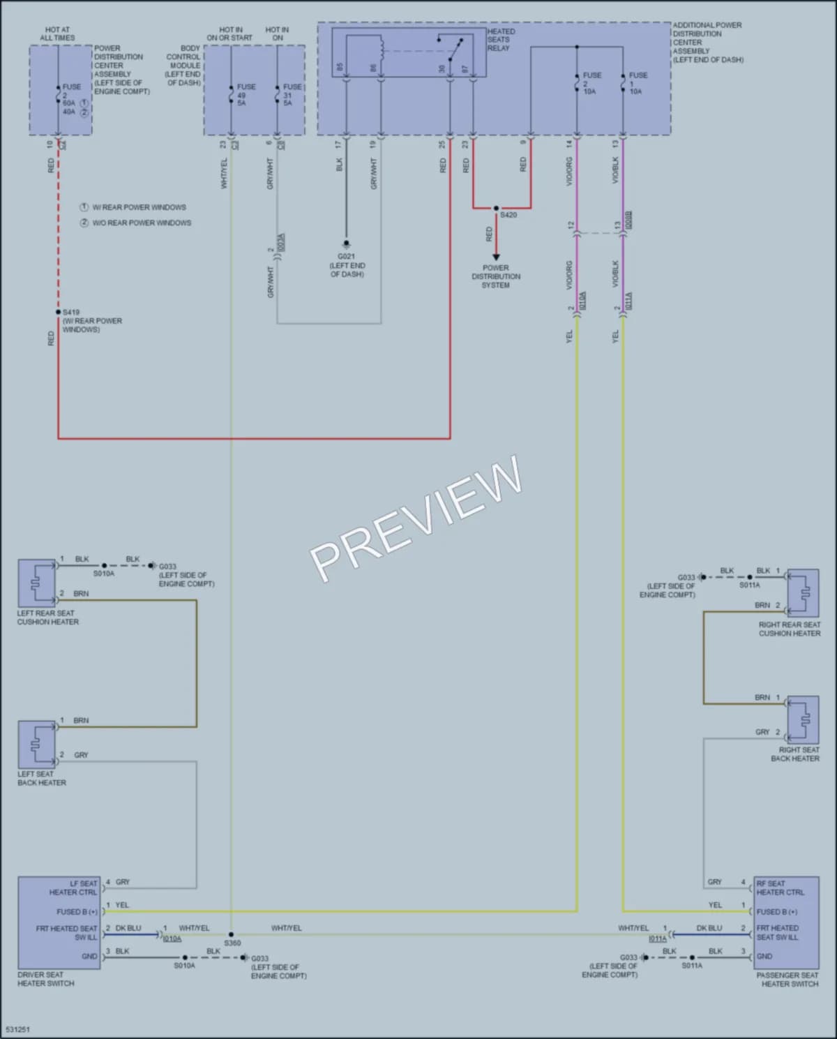 2017 Ram ProMasterCity Power Seats wiring diagram preview