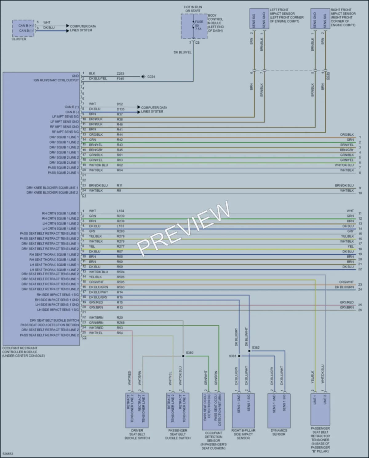 2017 Ram ProMasterCity Supplemental Restraints wiring diagram preview