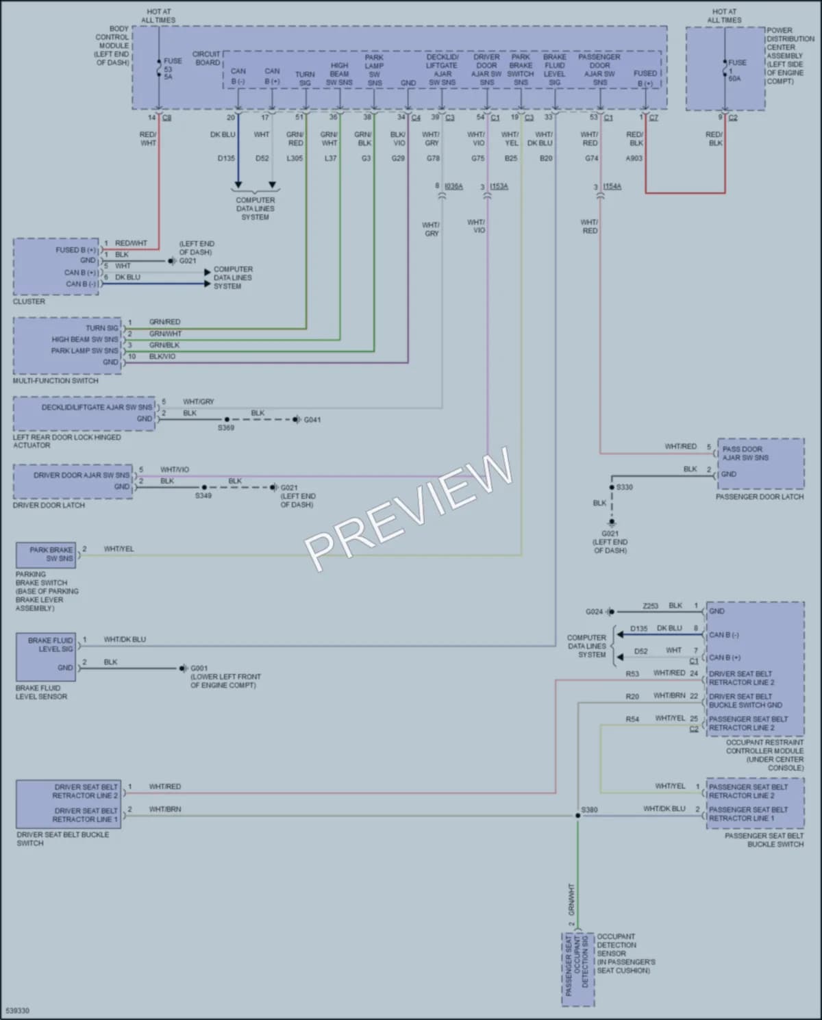 2017 Ram ProMasterCity Warning Systems wiring diagram preview
