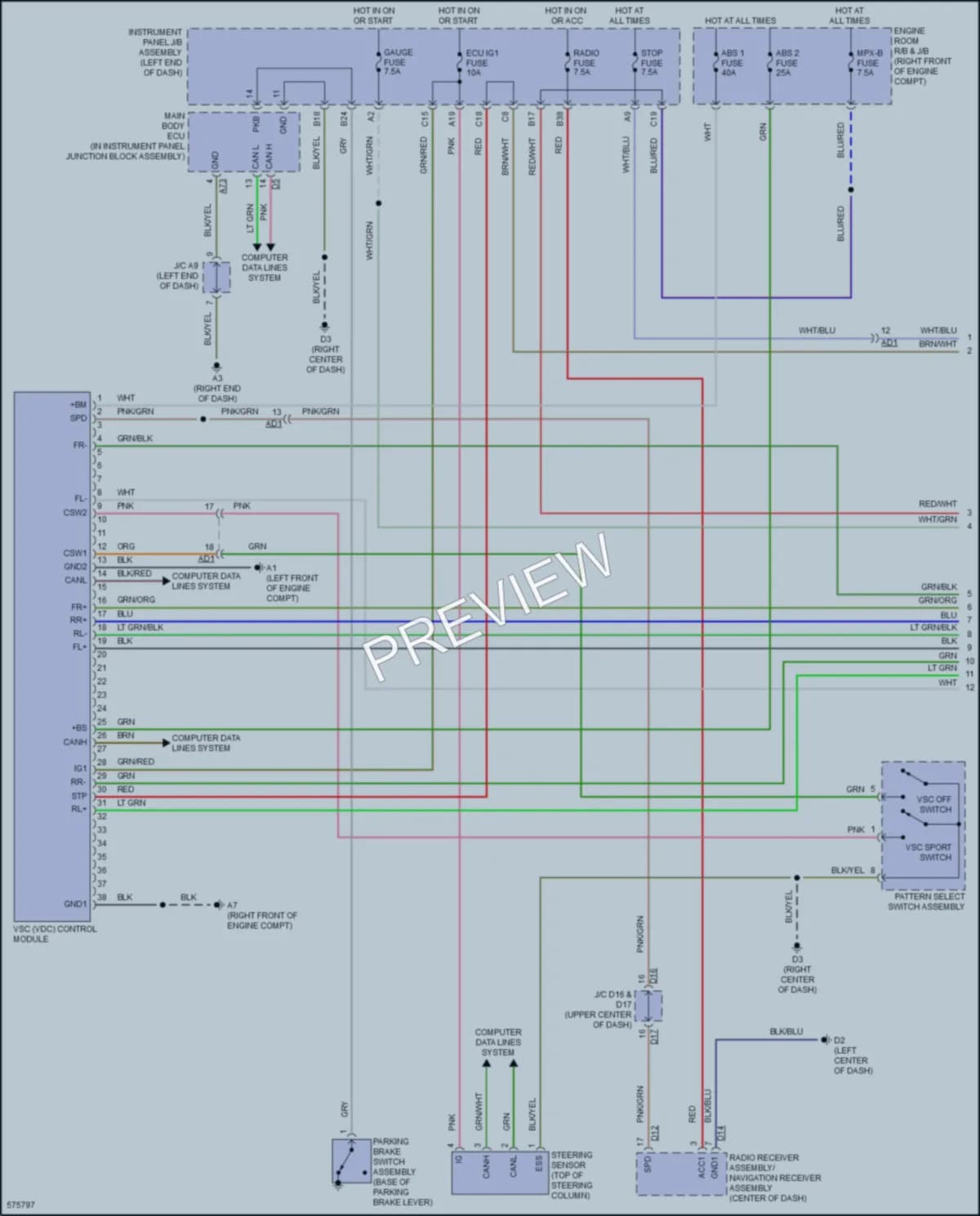2017 Subaru BRZ Anti Lock Brakes wiring diagram preview