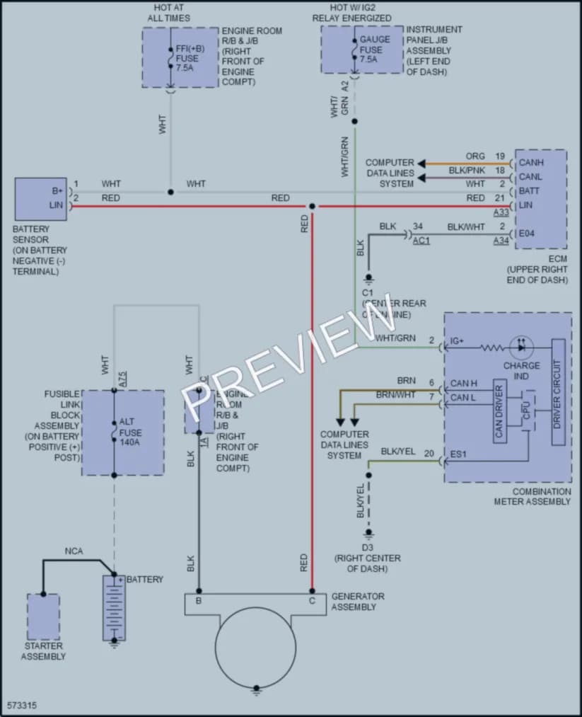 2017 Subaru BRZ Starting Charging wiring diagram preview