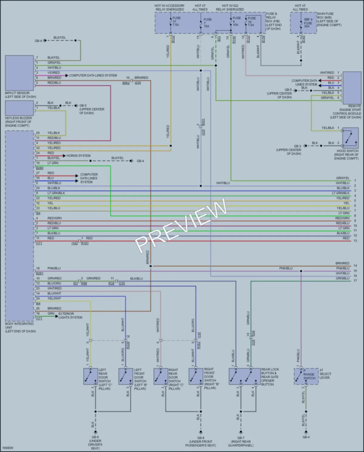 2017 Subaru Crosstrek Power Door Locks wiring diagram preview