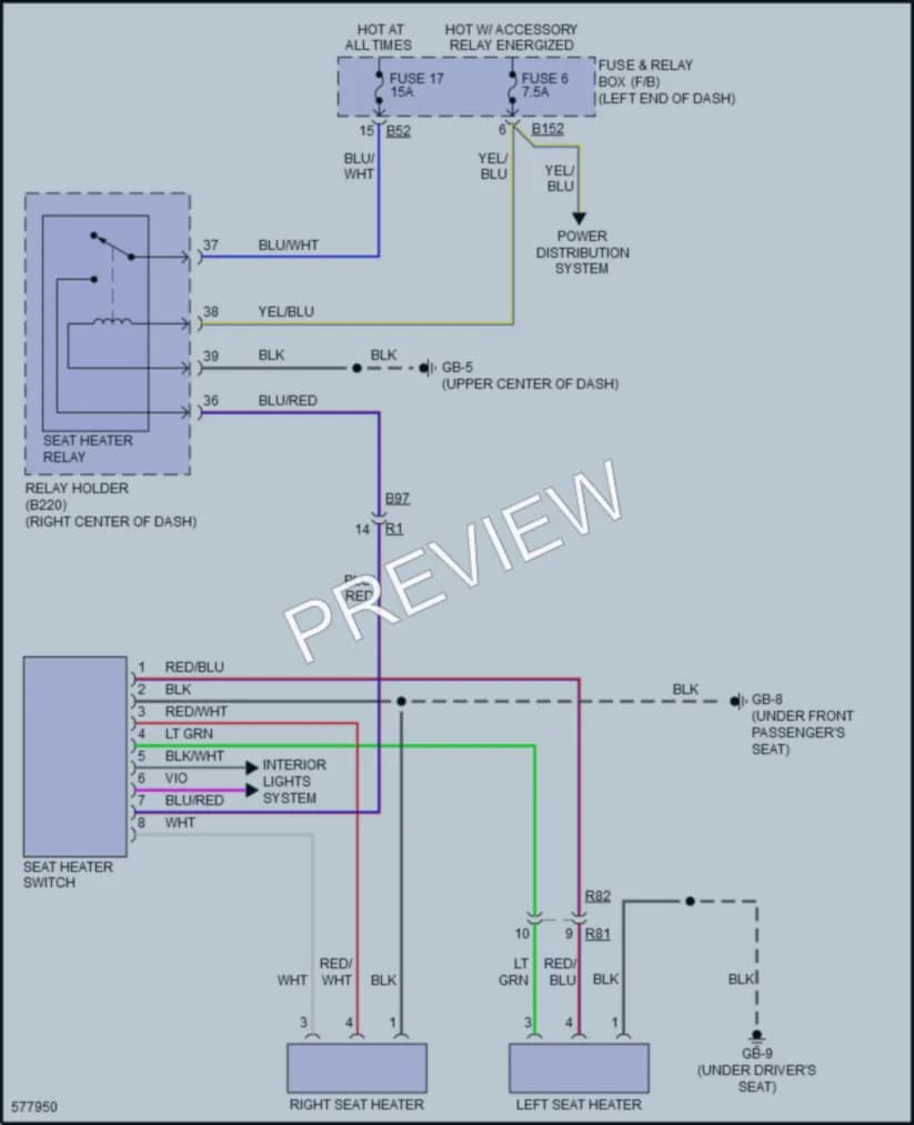 2017 Subaru Crosstrek Power Seats wiring diagram preview