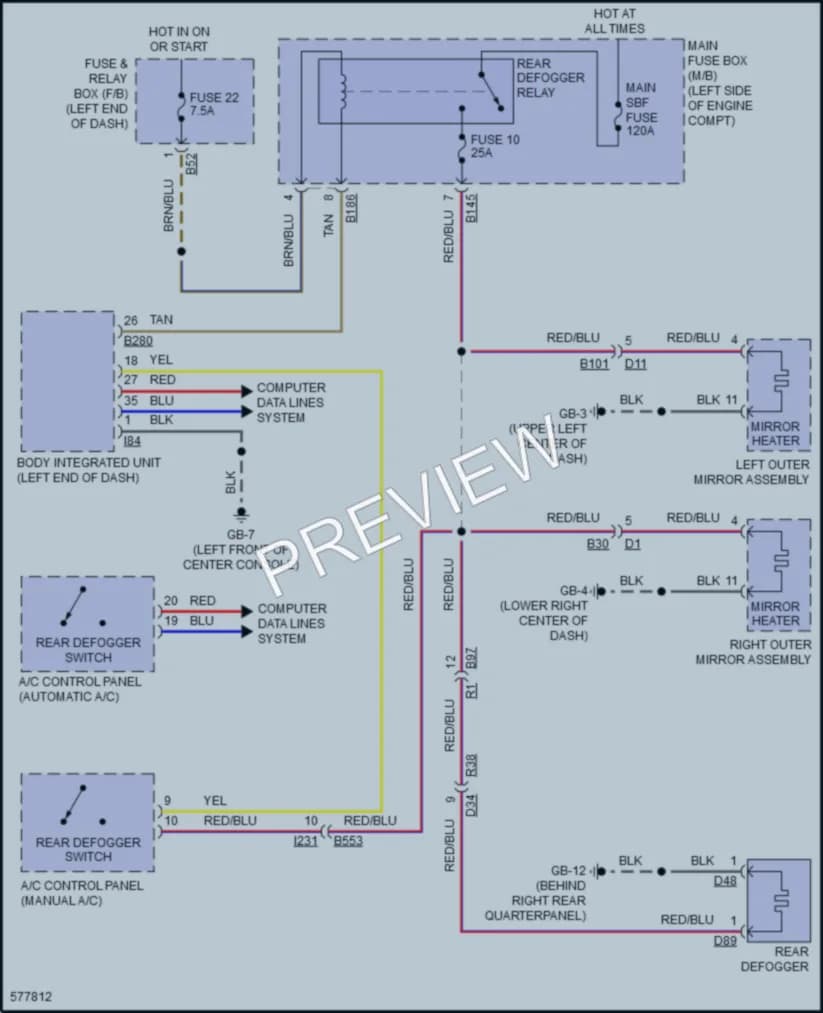 2017 Subaru Forester Defoggers wiring diagram preview