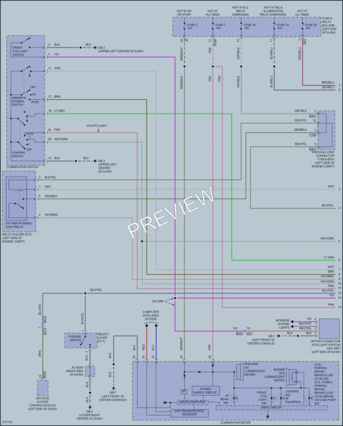 2017 Subaru Forester Headlights wiring diagram preview