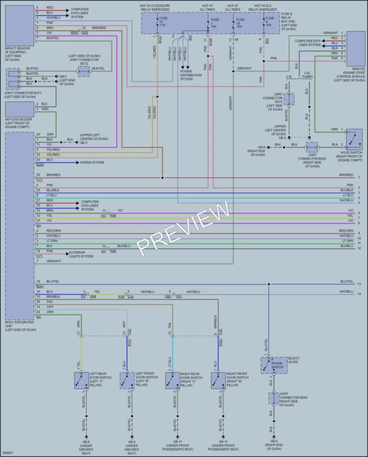 2017 Subaru Forester Power Door Locks wiring diagram preview
