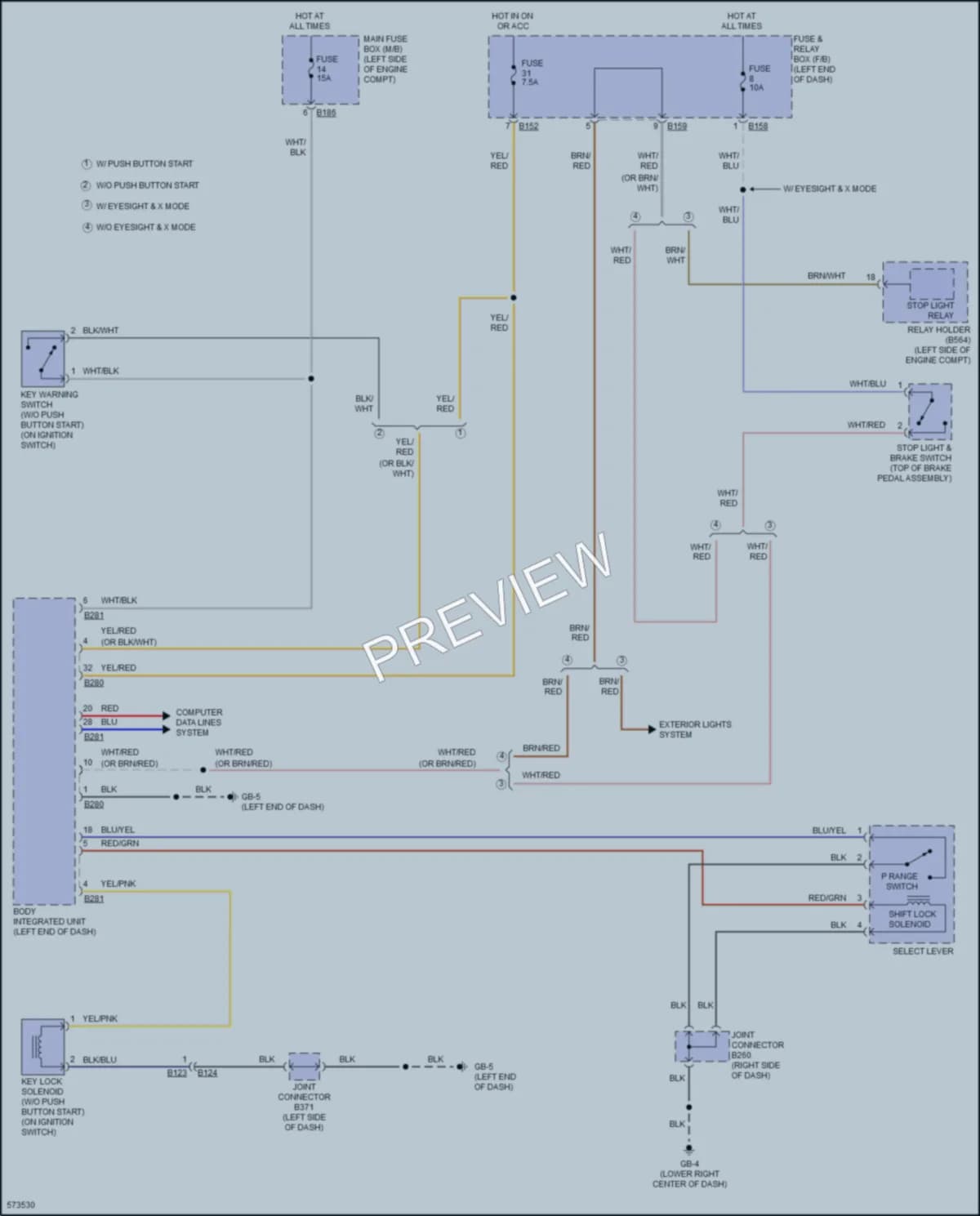 2017 Subaru Forester Shift Interlock wiring diagram preview
