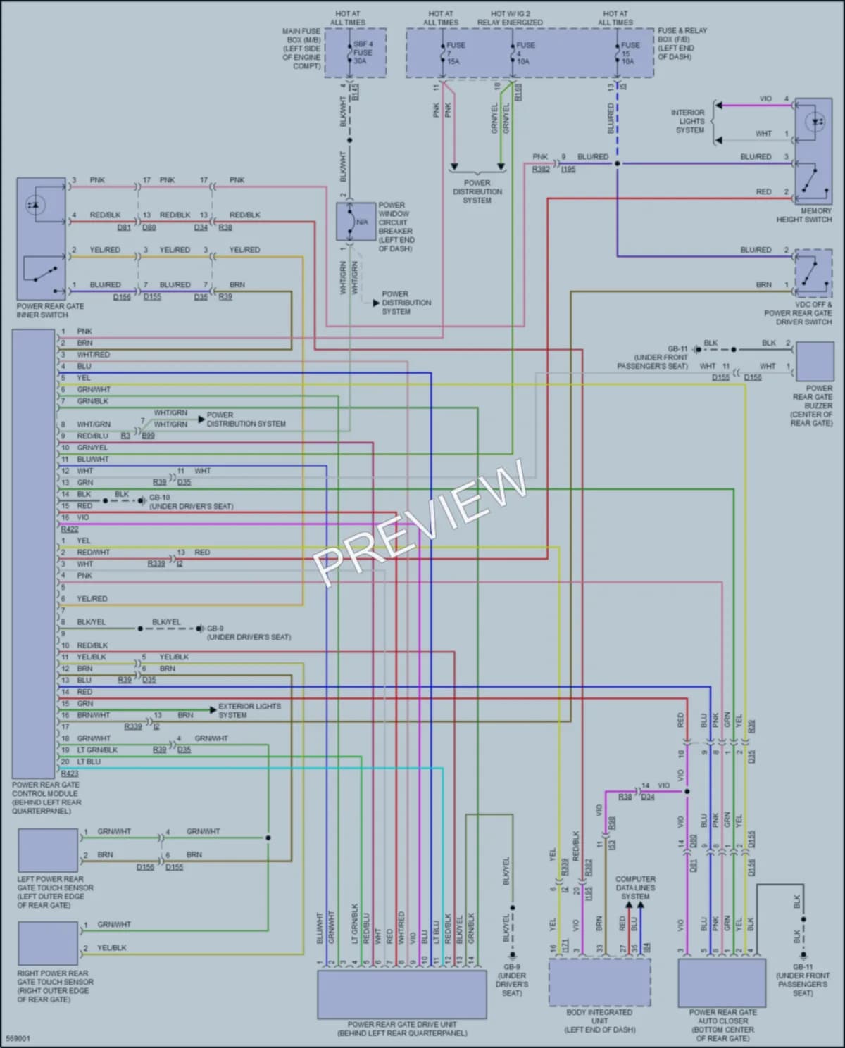 2017 Subaru Forester Trunk Tailgate Fuel Door wiring diagram preview