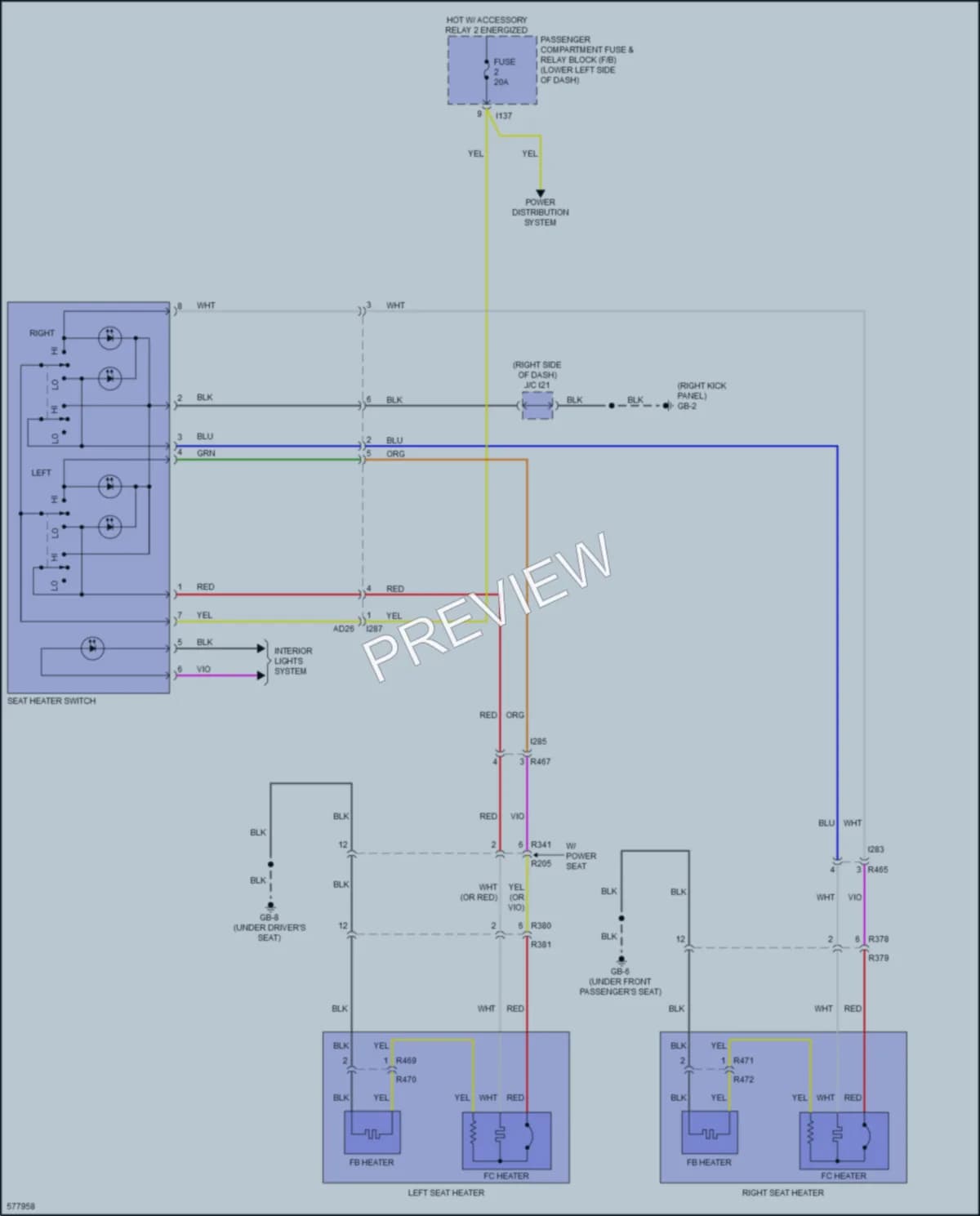 2017 Subaru Impreza Power Seats wiring diagram preview