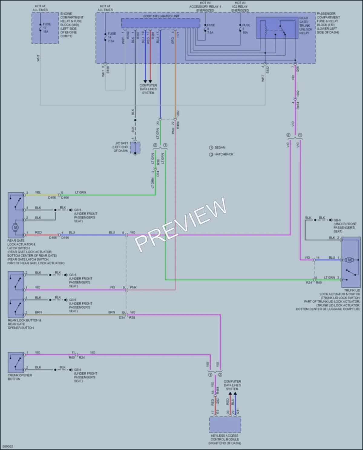2017 Subaru Impreza Trunk Tailgate Fuel Door wiring diagram preview